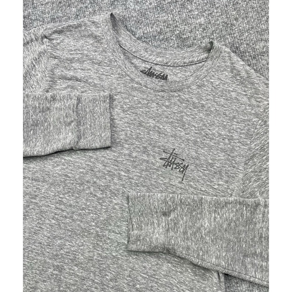 Stussy Basic Stüssy T Shirt Men's Small Flamingo Tee Gray Long Sleeve
